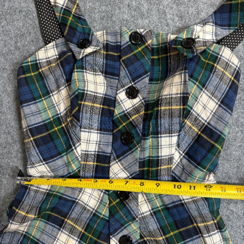 Vtg 70s “Denise Are Here!” Plaid Flannel Maxi Dress Sz 7/8 Retro Cottagecore